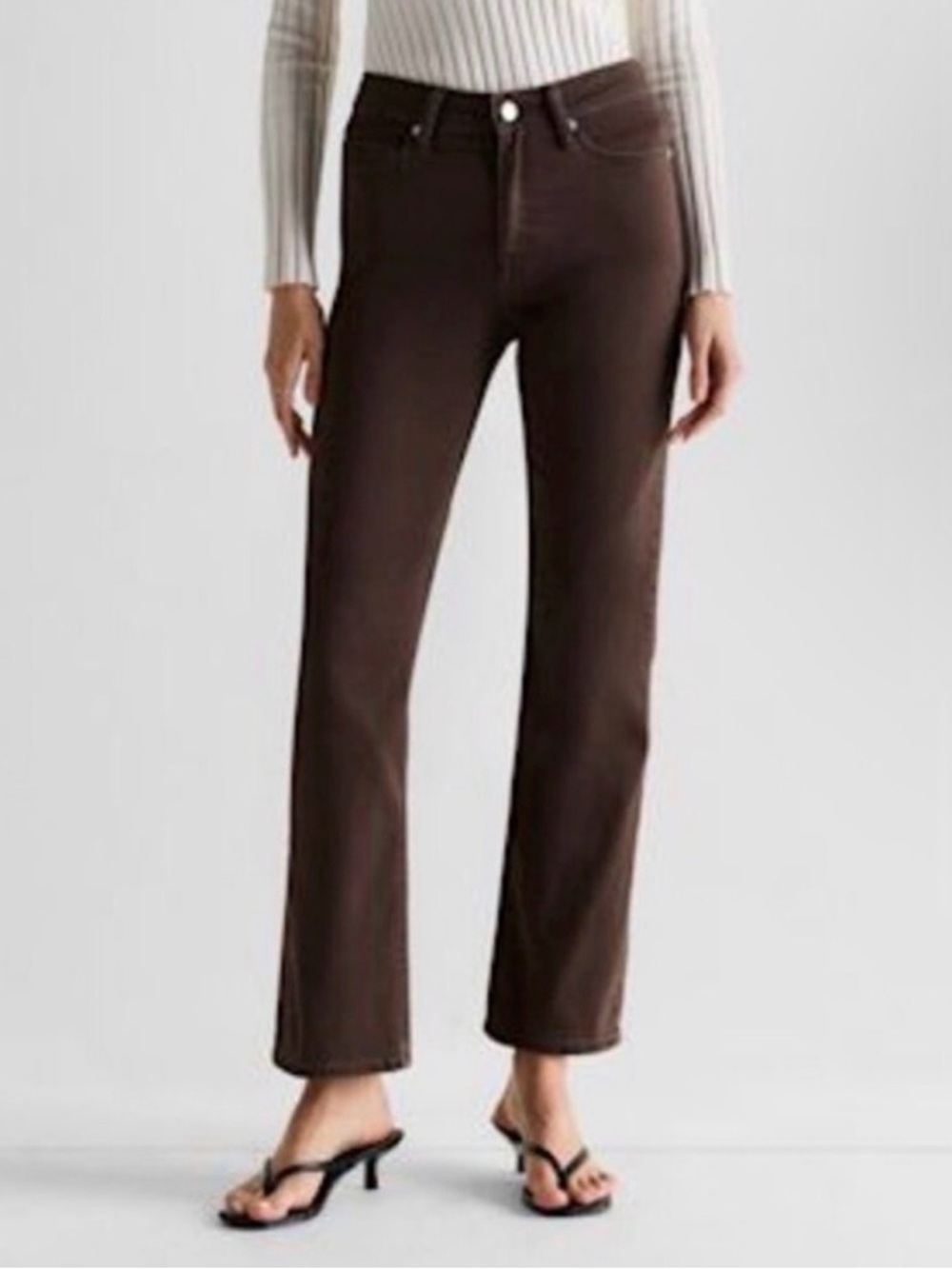 Quince Bella Stretch Straight jeans 28 brown Classic minimalist
